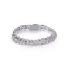 VV VV VVS YMBC-10 mm Iced Out Moisanite Diamond Sier White Gold Color Couban Chain Bracelet