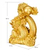 Kinesisk maskot tamronprydnader harts harts Lucky Dragon Sculpture Statue Home Decor Accessories 240408