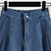 Surmiitro S5XL Plus Size Denim Shorts Women Summer Korean Fashion Loose Wide Leg High midja Korta byxor Jeans Kvinna 240409