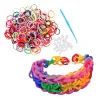 DIY Rainbow Rubber Bands Accessories Refill Kit Elastiekjes Bands with Pegboard Toys Bracelet Hair Loom Bands Set Girls Gifts