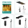 Kemaidi Black Salle de bain Fauce de douche Précipitant la tête de douche 2 3 fonctions Affichage numérique Mixer Tap Waterfall Shower Systerm