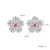 Boucles d'oreilles mignonnes fleurs de cerise romantique pour filles coloré de pierre zircon minuscule fleur coréenne femelle accessoires de boucle d'oreilles