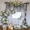 Artificial Flower Row Stół, kwiatowa piłka, rekwizyty ślubne, Welcome znak, narożne kwiaty, imprezowy pokaz