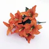 Fleurs décoratives 1 Bounch Artificiel Lily Flower 10 têtes Fake Silk Bunch Home Wedding Party Garden Decor