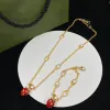 Designer Halskette Jewlery Designer für Frauen Armband Rot Erdbeerarmband Erdbeer Halskette Schmuck mit Kasten