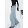 Dżinsy damskie vintage workowate w obrębie dżinsowe spodnie koreańskie emo 2000s y2k harajuku 90s estetyczne duże spodnie tandetne ubrania