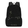 Schooltassen 12 Constellations Fashion Art Gedrukte rugzak