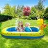 Dinozor Şişme Yüzme Havuzu Çocuklar İçin Çocuklar Slip Sıçraması Yok Fıskiye Oyun Mat Yaz Açık Havuz Bahçe Su Oyuncakları 240403