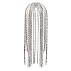 Silver Diamond Tassels Chain Headwear Pruiken Gogo Dance Costumes Women Head Ornament Festival Outfit Stage Accessoires XS6855