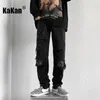 Мужские джинсы Kakan - Европейская и американская главная пэчворки, расстроенные для мужчин -нищих брюк с маленькими ногами K27-90G35
