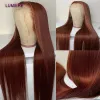 33# Auburn Reddish Brown Colored Bone Straight Bundles With Frontal Closure 5x5 Peruvian HD Lace Closure With Bundles Hair Weave