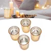 Titulares de vela 12pcs cor de ouro votiva pontilhada de vidro espessado de vidro para festas férias de casamento