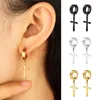 Ryggar örhängen 1Pair Fashion Cross Pendant Ear Clip Non Piercing Fake Gift For Men Women smycken