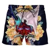 Short shorts de verão moda 3d impressão samurai máscara engraçada personalidade hip-hop calça curta ropa de hombre nadando troncos