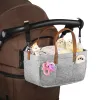 Baby Felt Storage Nursery Organizer Basket Infant Diaper Bag with Handle Caddy Changing Nappy Kids Storage Carrier Large Pocket