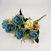 Decoratieve bloemen 2024 Kleurrijke zijde Rose Bruidal Bouquet Artificial Flower Wedding