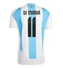 2024 Jerseys de futebol Argentina 3 estrelas Messis 24 25 Fãs Versão do Mac Allister Dybala di Maria Martinez de Paul Maradona Kit Kit Menina Mulher Mulher Futebol Camisa 4xl