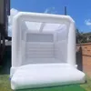 4.5 mlx4.5mwx3.5mh (15x15x11.5ft) Volwassenen kinderen buiten wit opblaasbaar bruiloft bounce huis springen bouncy kasteel met dak witte uitsmijter jumper met blauwvrij schip