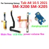 Original för Samsung Galaxy Tab A8 10.5 x200 x205 Huvudkortkontakt USB -laddningskort LCD Display Power Volume Flex Cable