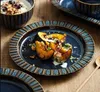 Tallrikar keramisk platta ris ramen skål restaurang dessert biff huvudrätt hem kök rätter set nordisk stil kreativt bordsartiklar