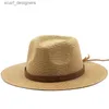 Breite Krempelnhüte Bucket Hats Mode Panama Hüte für Frauen Männer 6 Farben Jazz Fedoras Kühlung Sonnenhüte Sommer atmungsaktiven eleganten Damen Party Hut Großhandel Y240409