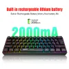 Claviers L500 Clavier de jeu mécanique câblé / sans fil 61 touches avec rétro-éclairage RVB dynamique pour le joueur d'ordinateur portable PC