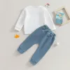 Big Brother Little Brother Matching Outfit Long Sleeve Crewneck Sweatshirt Jogger Pants 2Pcs Set Fall Outfit