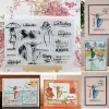 Dancing Girl Scrapbooking DIY Empossingフォルダーテンプレート用品用の透明なクリアスタンプ