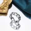 Anelli a cluster S925 Silver Simple Wrapping Ring Insty Style Small Men's Face Fashion Couple Vintage