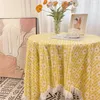 Tafelkleed Vintage Floral Printed Christmas Decoration Dining For Home Garden Tea Cotton and Linen Round TableCleoth