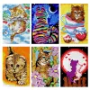 Animais Tapestry Carpets bordados de gato tigre cavalo