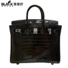 Handväska Crocodile Leather 7A Quality High BK25 Bag Silverfw01