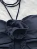 Kvinnors badkläder svart 3D -blommor En bit baddräkt monokini för kvinnor 2024 Sexig av axel ihålig ut baddräkt