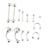 1 Set Kit d'outils de piercing professionnel jetable Piercing Percer à aiguille outils d'aiguille tragus Piercings de nombres à sourcils de nez 316