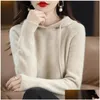 Women Sweters Yszwdblx Women Sweter Sweetek z kapturem koreański Koreański luźne luźne długie rękawy swobodny jesień zima grube ciepłe dzianinowe dro dh1fz