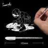 1/2/3st Vita transparenta målarmarkörer penna 0,8 mm Highlight Liner Sketch Marker Writing Ritning School Office Supplies