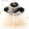 Dog Apparel Dog Apparel 2024 Spring Summer Pet Cats Clothes Fashion Black Beige Lace Pearl Bow Princess Dress For Small Medium Chihuahua L46
