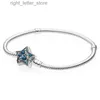 Momenti di braccialetto luminoso asimmetrico stella chiusura cristallo 925 bracciale in argento sterling adatto per perle bracciale alla moda femminile fascino gioiello fai -da -te yq240409