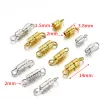 50pcs Cylinder Fasteners Clasps Buckles Closed End Screw Clasp Connectors for Bracelet Necklace Jewelry Making DIY