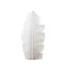 Vases 1 Piece Feather Ceramic Vase Leaf Shape Flower Pot Balcony Office Ornament White Bedroom Living Room Desktop Home Decoration