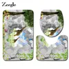 Badmattor Zeegle 3st 3D Animal Printed Toalett Matta Anti-halk Badrum Mattor Absorberande minne svamp Cover Pad Accessories