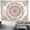 Pink Mandala Flower Takerstry Wall sospeso Boho Art Hippie Tropical Plant Aesthetics Room Kawaii Home Decor