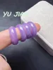 Кластерные кольца нежно элегантное натуральное жадит -фиолетовый круг мягкий фиолетовый цвет лаванды нефритовое кольцо тонкое ручное проведение благородных украшений