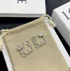 Fashion Designers Earrings Stud Classic Famous 18K Gold Silver Plated Rhinestone Letters Women 925 Silver Earring Wedding Party Jewerlry Lovers Gift