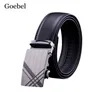 Goebel Man Pu Leather Belts Alloy Alloy Automatic Buckle Business أحزمة الذكور ألوان صلبة عمليًا من الرجال الأسود 63760387403405