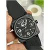 Wristwatches Men Matic Mechanical Watch Bell Brown Leather Black Ross Rubberwristwatches Wristwatcheswristwatches Drop Delivery Dhg8I