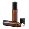 Opslagflessen mini 12 stks rol op barnsteen lege glazen rol 10 ml voor etherische olie parfum deodorantcontainers