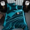 Quilt Ice Silk Bedding Set Duvet Cover Set Full King Size Bedding Kit 3pcs/4pcs Bed Cover Bed Linen Flat Sheet Set Home Decro 240329