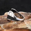 Unique Personality Black Stone Rings For Men Women Punk Cool Fashion 14K Gold Viking Ring Party Jewelry Gift