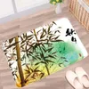 Bath Mats Chinese Style Bamboo Mat Ink Painting Scenery Green Plant Pattern Non-slip Rugs Home Decor Bathroom Kitchen Entrance Carpet